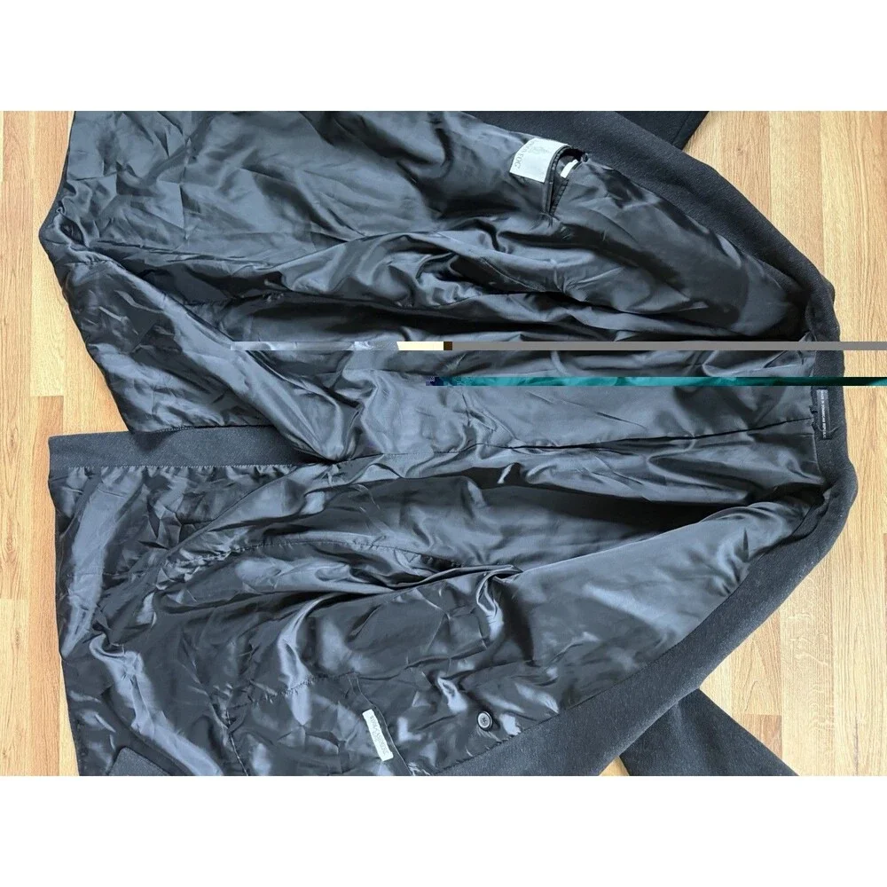 London Fog Men’s Wool Cashmere Blend Black Double Breasted Overcoat 46R
